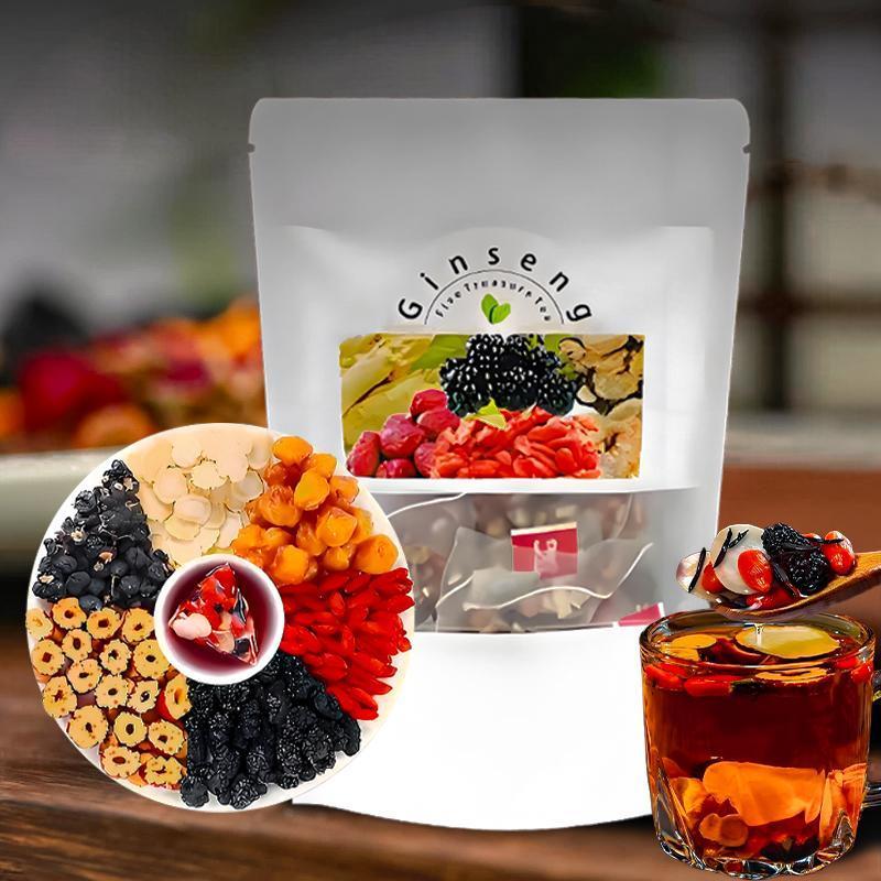 Herbal Wellness Supplement - Чай с женьшенем «Пять сокровищ»: натуральный